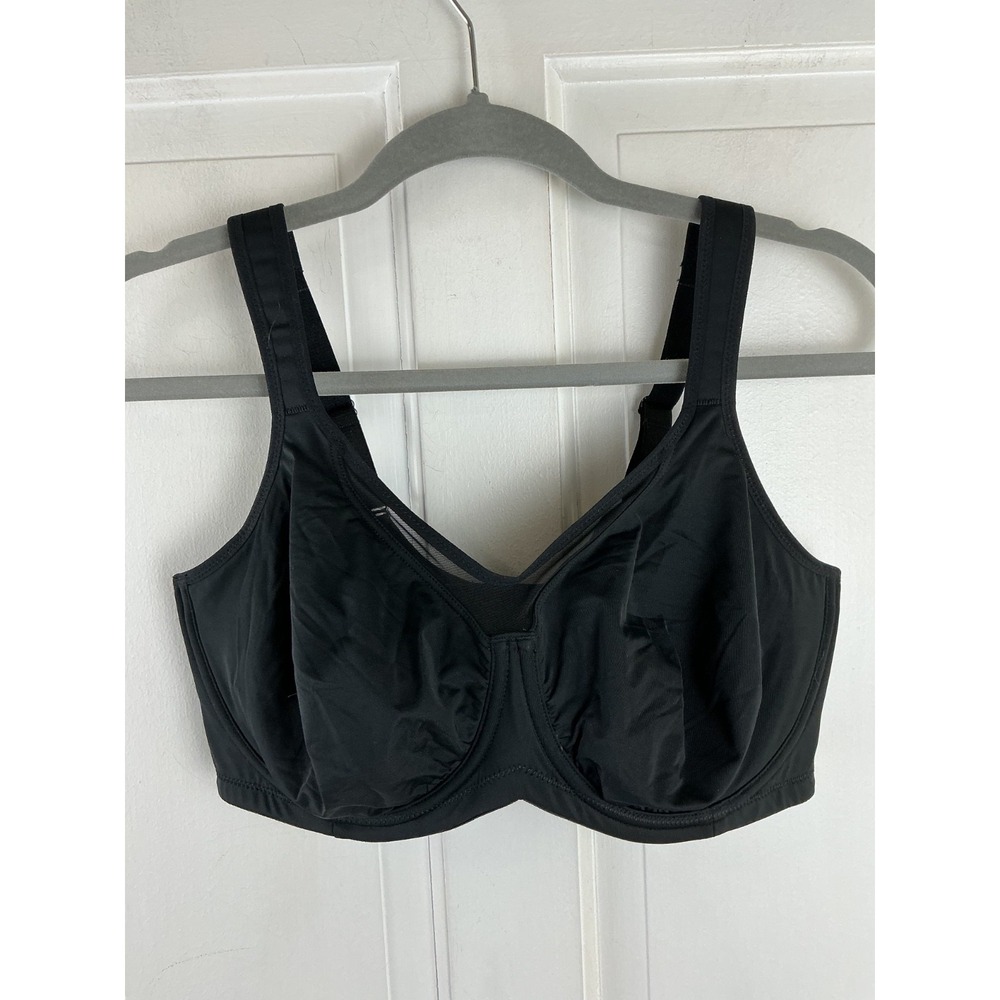 HSIA Size 36DDD Black Sheer Mesh Underwired Unlined Minimizer Bra NWT